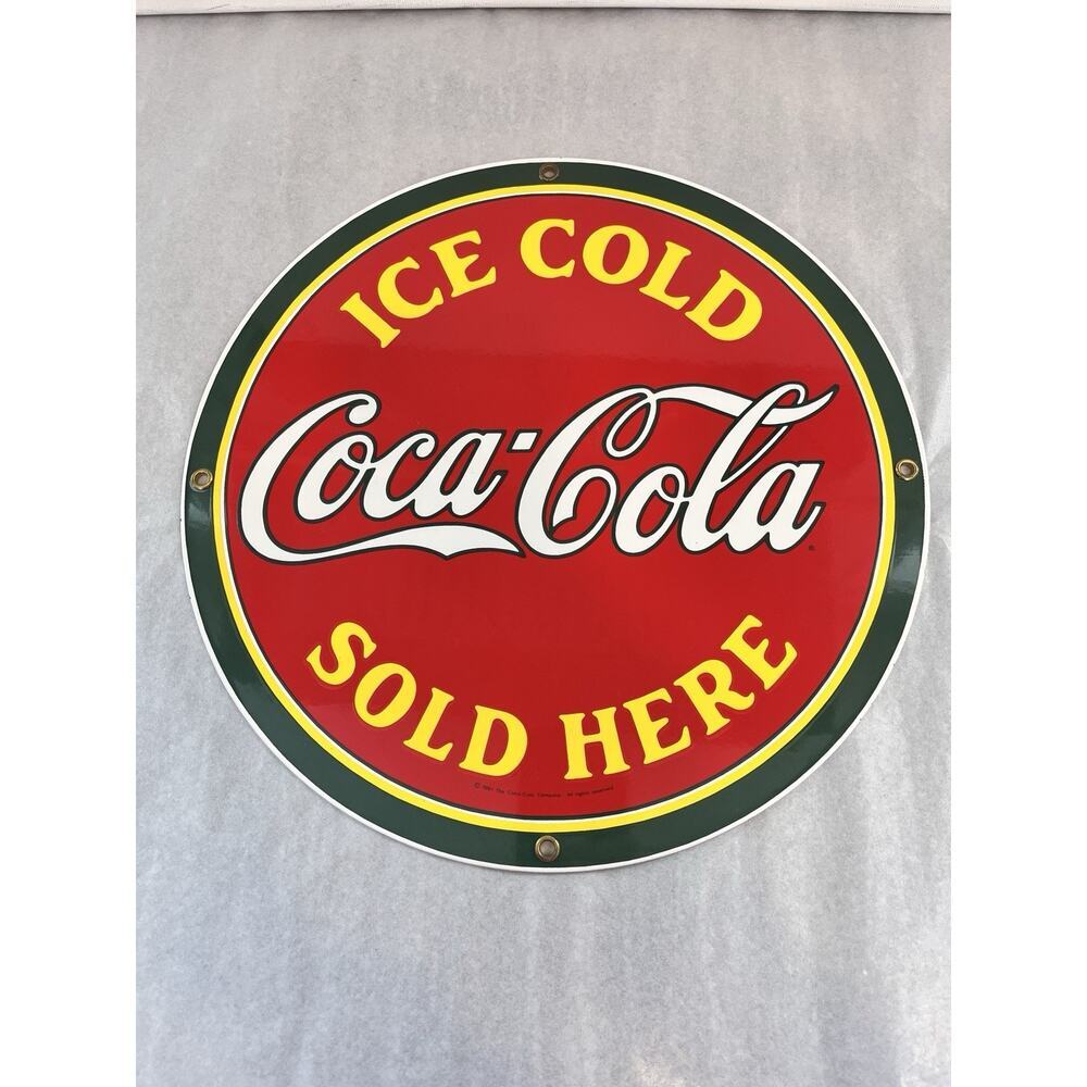 Vintage 1991 Round Porcelain Coca-cola Andy Rooney Sign 11” Perfect Condition
